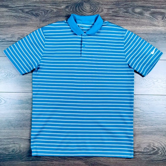 Nike Dri-FIT Victory Men's Casual Green Striped Golf Polo Shirt DH0835-367 NEW - Picture 2 of 5